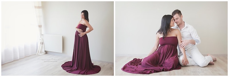 Photo d'une femme enceinte en tenue artistique par photographe grossesse à Lyon