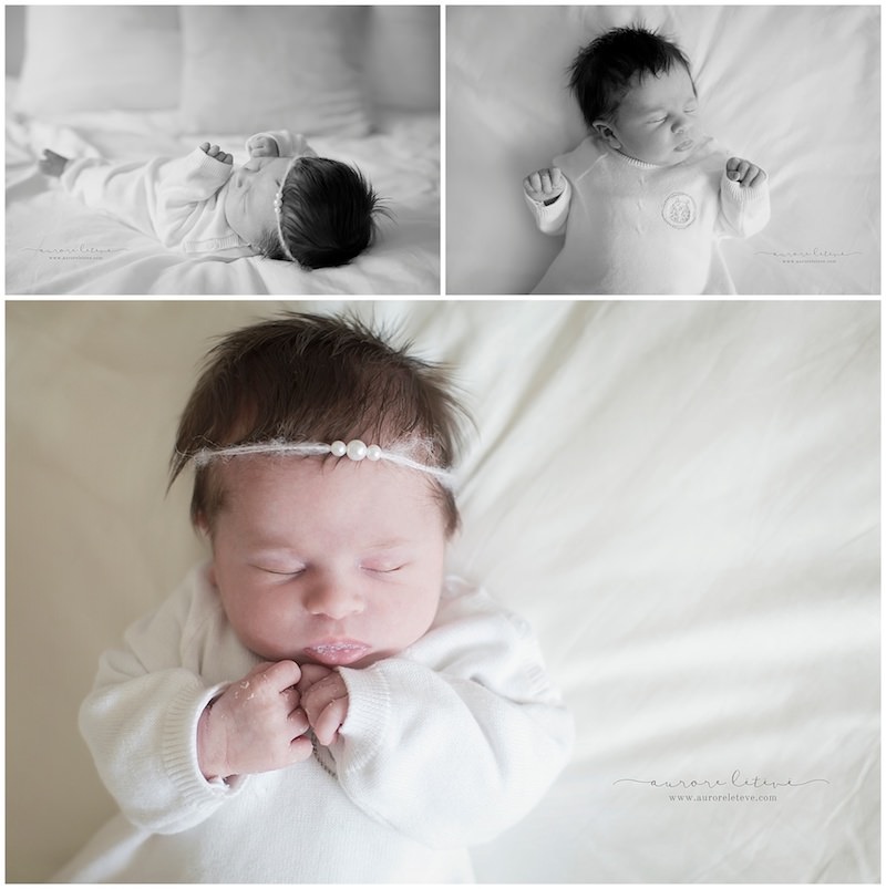 photo de bebe en noir et blanc par photographe bébé