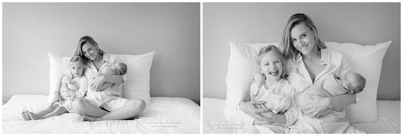 photo de naissance en famille en noir et blanc par photographe bébé