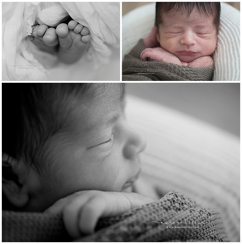 portraits de détails d'un nourrisson par photographe spécialiste des bébés